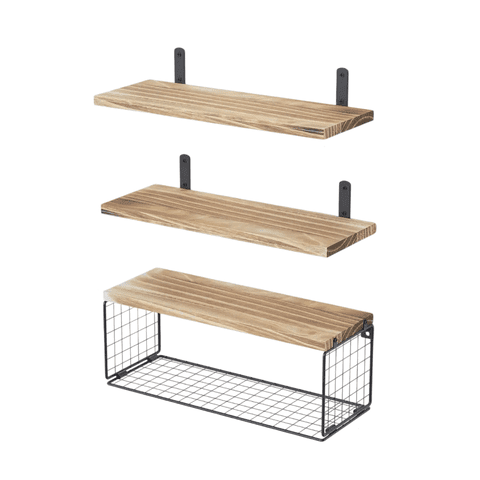 Kit 4 Capas Repisas Flotantes Belug De Madera Modernas Marron Claro