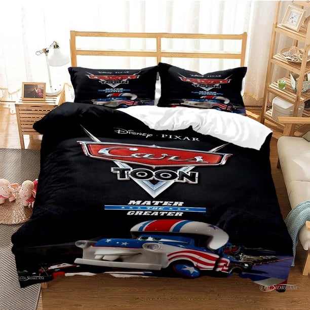 v1945 Bed Sheets Cars Duvet Cover Pillow Case Teen Gift Room /pcs Children's Bedroom Bedding Set Cute, Home Room Decoration xcm 3-Piece Bedding Set (1 Duvet Cover + 2 Pillow Shams) Bed Sheets ju1945