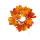 thumbnail image 5 of Corona de Anillo de Vela de Halloween, Corona de Vela de Acción de Gracias, Corona de Anillos de Vela de Otoño para Puerta de Mesa, Fiesta, Decoración Amarillo, 5 of 5