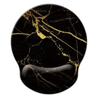 Alfombrilla De Ratón Con Soporte Para La Muñeca Lizpare, Ergonómica, De Mármol Negro