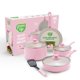 thumbnail image 1 of Juego de utensilios de cocina GreenLife de cerámica antiadherente de 8 piezas, color rosa, 1 of 4