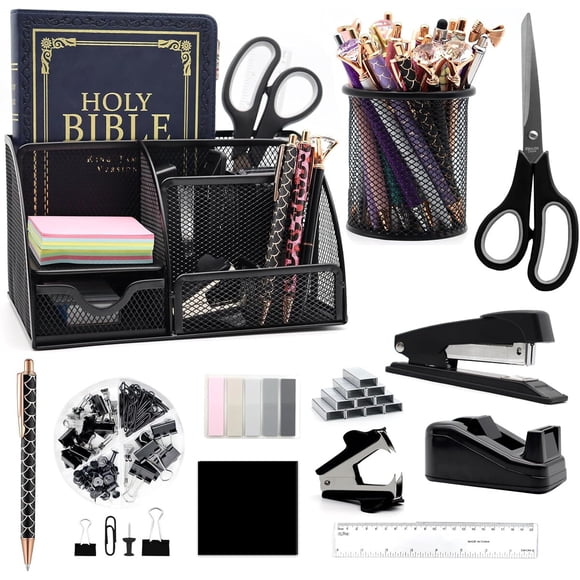 Organizador de Escritorio Shellvcase 12 en 1 Negro Metalico