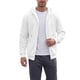 thumbnail image 5 of Chaqueta con capucha de hombre, ligera, de color sólido, con cremallera y cordón, XL, blanca, 5 of 6