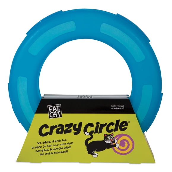 Juguete interactivo para gatos Fat Cat Crazy Circle con bola de hierba gatera