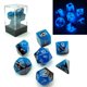 thumbnail image 1 of Juego de dados poliédricos Bescon bicolor azul que brilla en la oscuridad, 1 of 7