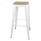 thumbnail image 4 of Taburete Piso Metal Tolix asiento madera Comedor Bar LF5-03W - blanco, 4 of 5