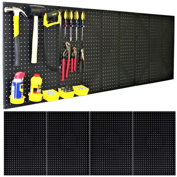 Organizador de pared perforado WallPeg 96 cm de ancho, paquete de 4 unidades, 60 x 40 cm