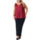 thumbnail image 2 of Agnes Orinda Conjuntos de Halloween para Mujeres Tallas Grandes Escuela Colegio Seda Satén Tops de Tirantes Cuello en V Casual Blusas sin Mangas Básico Camiseta 1X Burdeos, 2 of 6