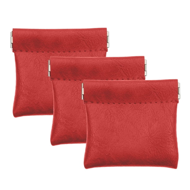 Monedero de cuero con clip para monedas, para hombre y mujer, minimonedero con pinza para cambio, para llevar en la mano