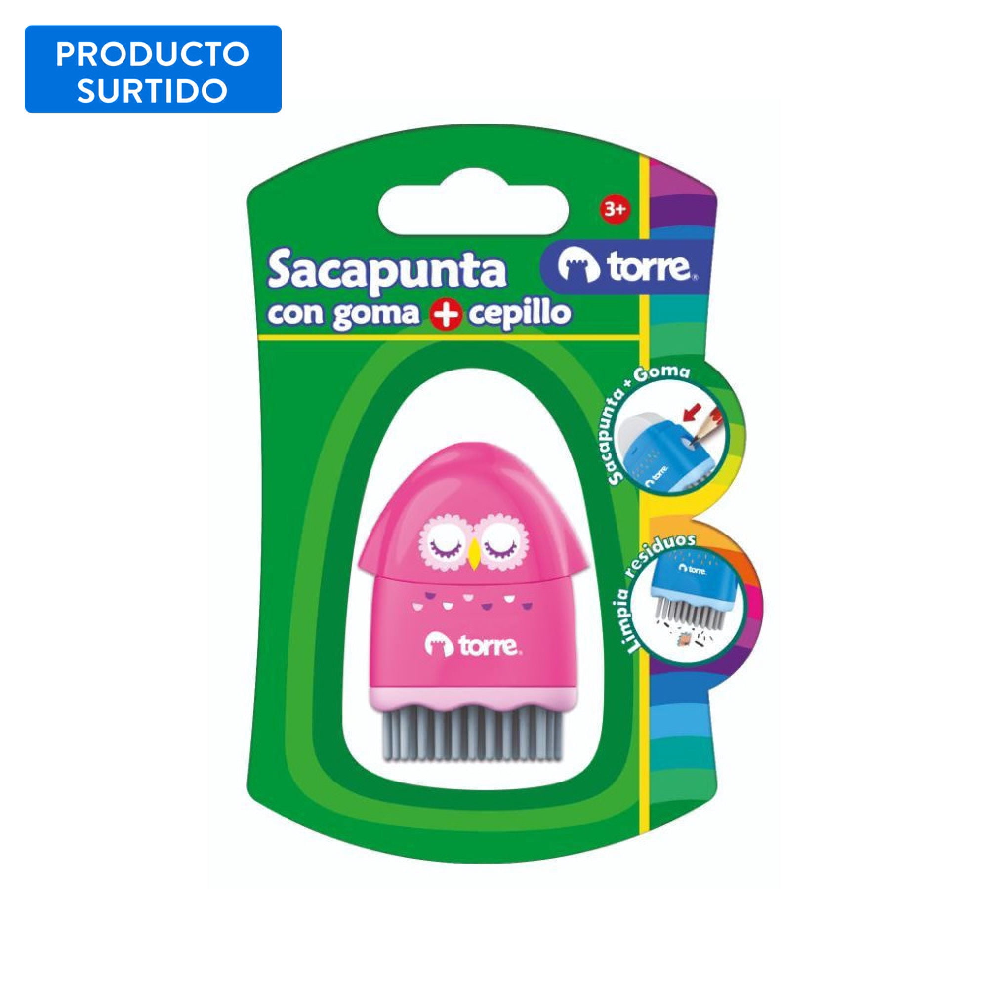 Sacapuntas C/ Goma + Cepillo Torre