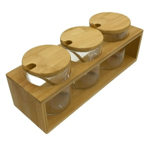 Genérico - Set 3 Frascos Especieros Con Cuchara Organizadores Cocina