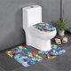 thumbnail image 1 of Alas de Fuego Juego de 3 alfombras de baño de coral fleece: tapete de baño + alfombra de inodoro en forma de U + funda de tapa de inodoro en forma de O, 1 of 6