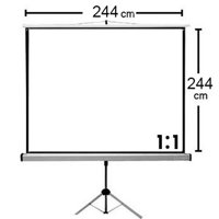 Evotech - Telon Tripode 244X244Cm, Mecanismo Retractil