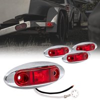 Online Led Store - Kit De Luces Marcadoras Para Remolque True Mods 4Pc Led Rojo De 2.5"" Con Bisel Cromado