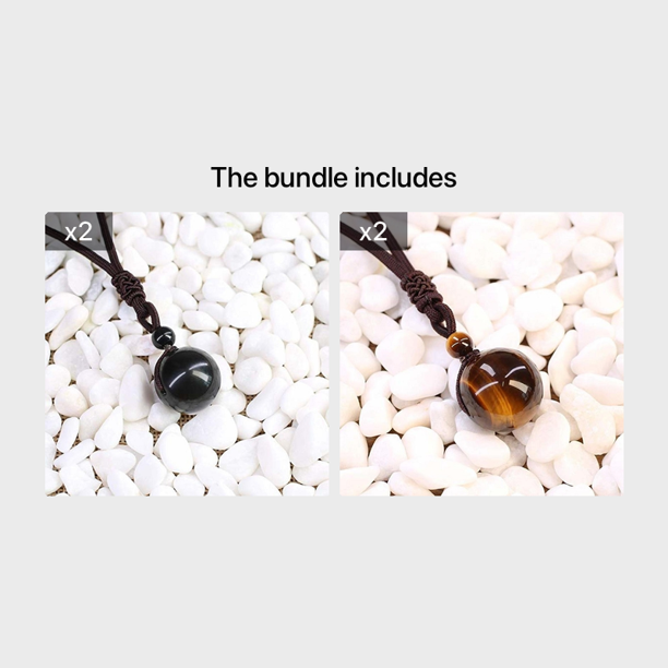 Pure Natural Tiger's Eye Stone Pendant Necklace - Adjustable Lucky Blessing Beads for Health and Wealth
