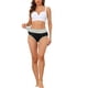 thumbnail image 2 of INSPIRE CHIC Ropa interior femenina de cintura alta con control de abdomen, braga de bloques de color negro M, 2 of 4