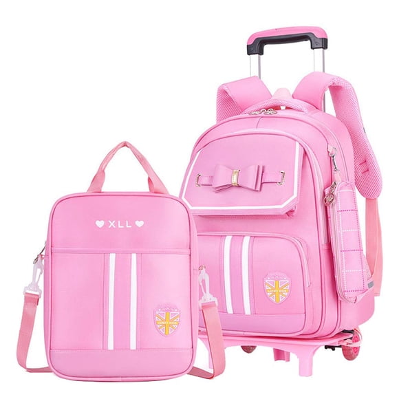 Mochila con ruedas VIDOSCLA Bowknot para niños y niñas, escuela, 42 cm