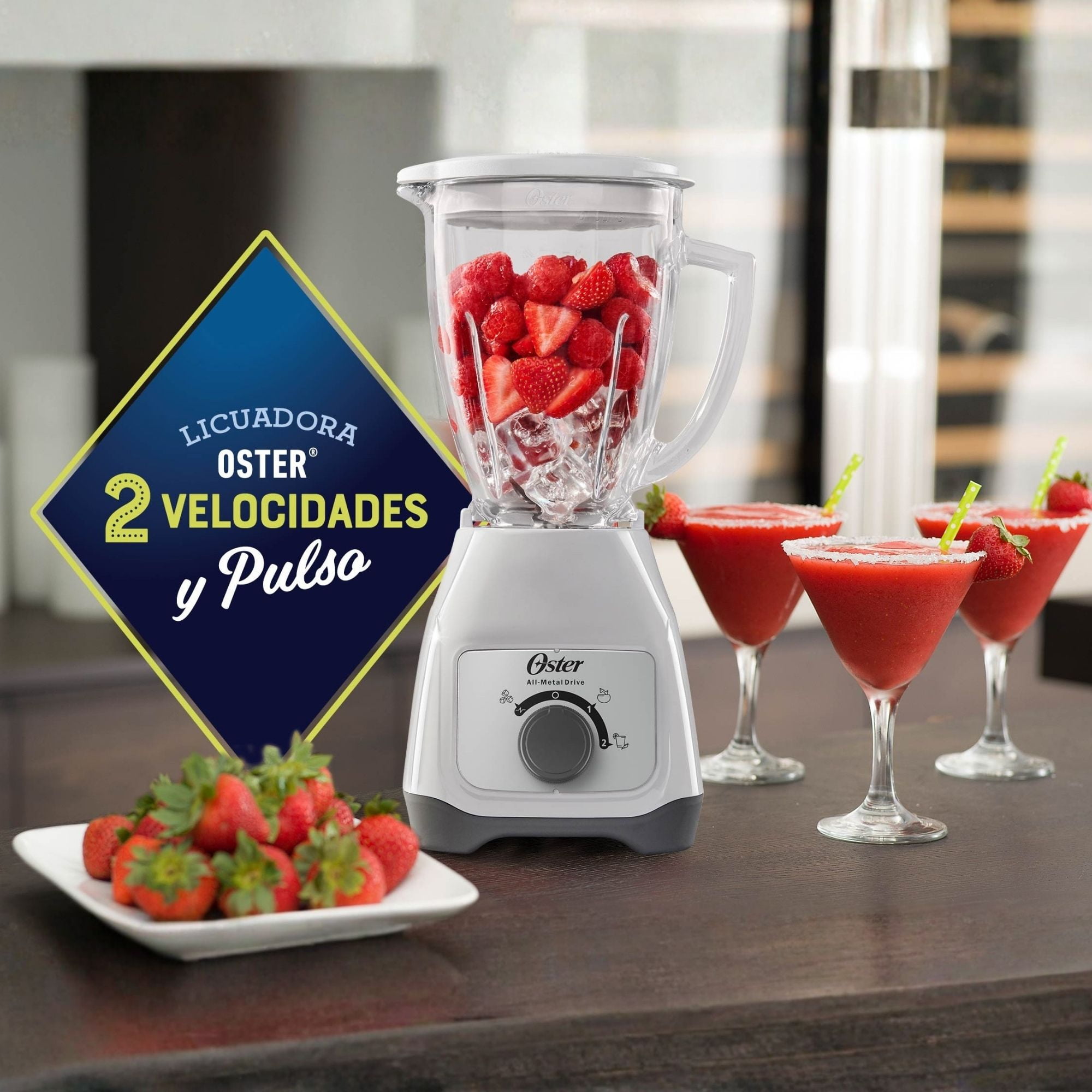 Licuadora Oster® Con Vaso De Vidrio Y Control De Perilla Blstkagwrd