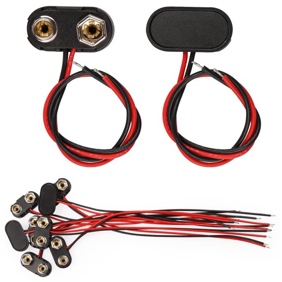 Conector de Batería de 9 V VWEICYY – Juego de 10 piezas, 15 cm, tipo T