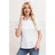 thumbnail image 2 of Blusa Mujer Manga Corta Elasticada Lisa Botones Formal 0057, 2 of 3