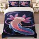 thumbnail image 1 of Dreamy Starry Sky Axolotl Theme Print Three-Piece Bedding Set Soft Duvet Cover And Two Pillowcases, 1 of 5