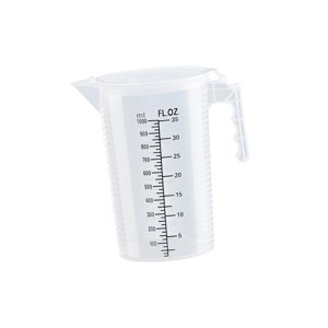 Magideal - Jarra Medidora Con Escala, Jarra De Agua, Transparente, Portátil, Para Utensilios De Cocina, Recipiente Para Líquidos, Para Leche, Jugo, Té Y Cerveza. 1L