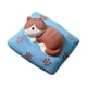 thumbnail image 2 of Figurita De Gato Durmiendo De Arcilla Morada, Ideal Para Decorar Escritorios, Salas De Estar Y Estanterías. Cojín Azul., 2 of 5