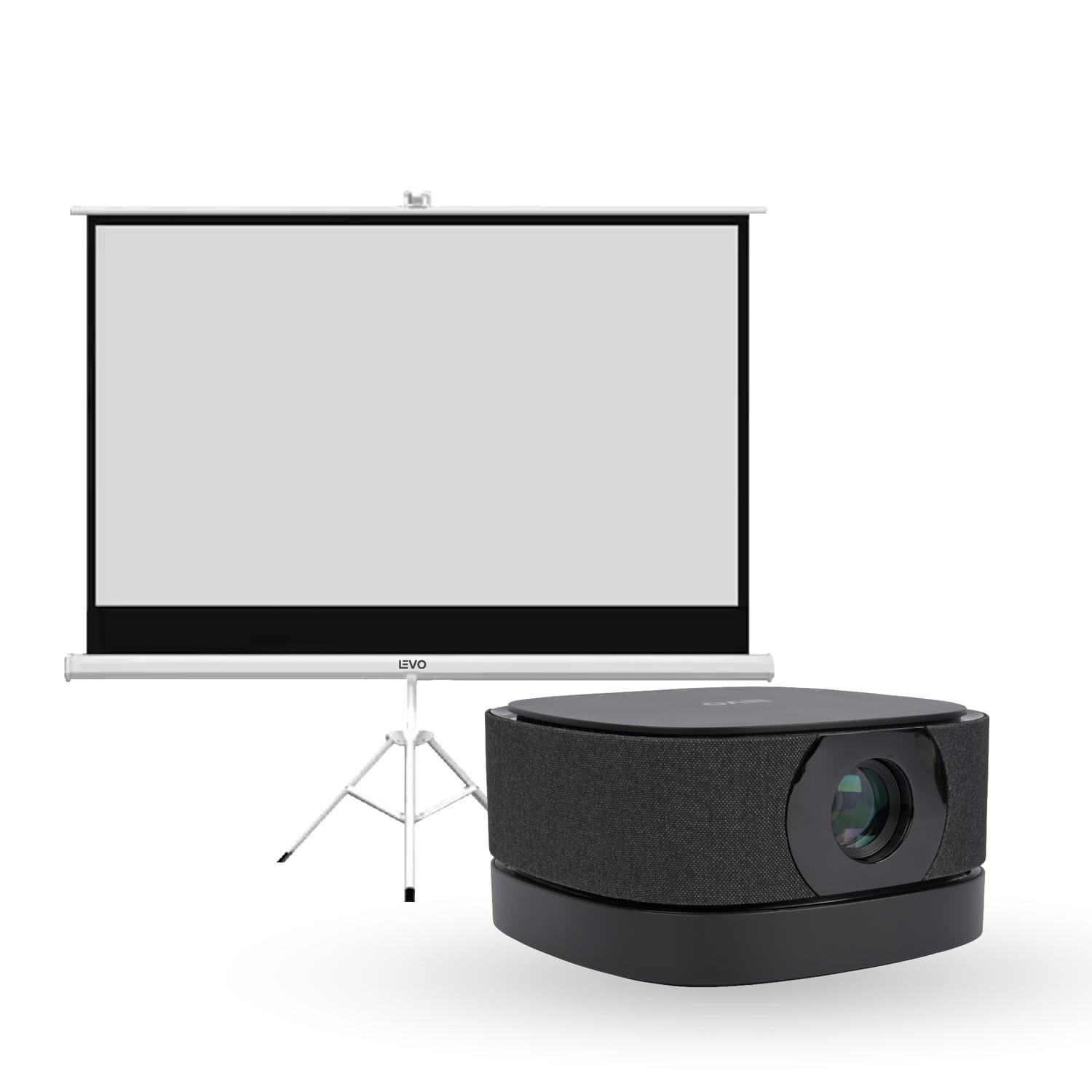 Proyector Portátil Lumix 9000lm + Telón 80" Levo