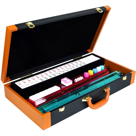 Juego de Mahjong VovoGeratto de 166 fichas con estuche y soportes