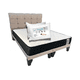 thumbnail image 1 of Cama Dos Plazas con Colchon + Pack de Almohadas Tapizado en Lino Beige, 1 of 6