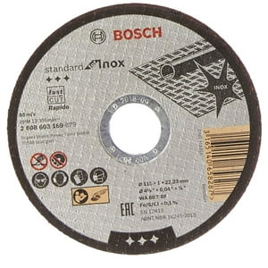 Bosch - Disco 115Mm (1/4 Plg) Corte Recto Acero Inoxidable Inox-Rapido 2608603169