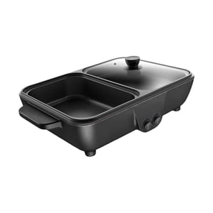 Magideal - Olla Caliente Eléctrica Con Parrilla, Cocina De Tamaño Mini, Parrilla De Barbacoa Interior, Temperatura Ajustable Para Reunión Familiar, Dormitorio Y Negro
