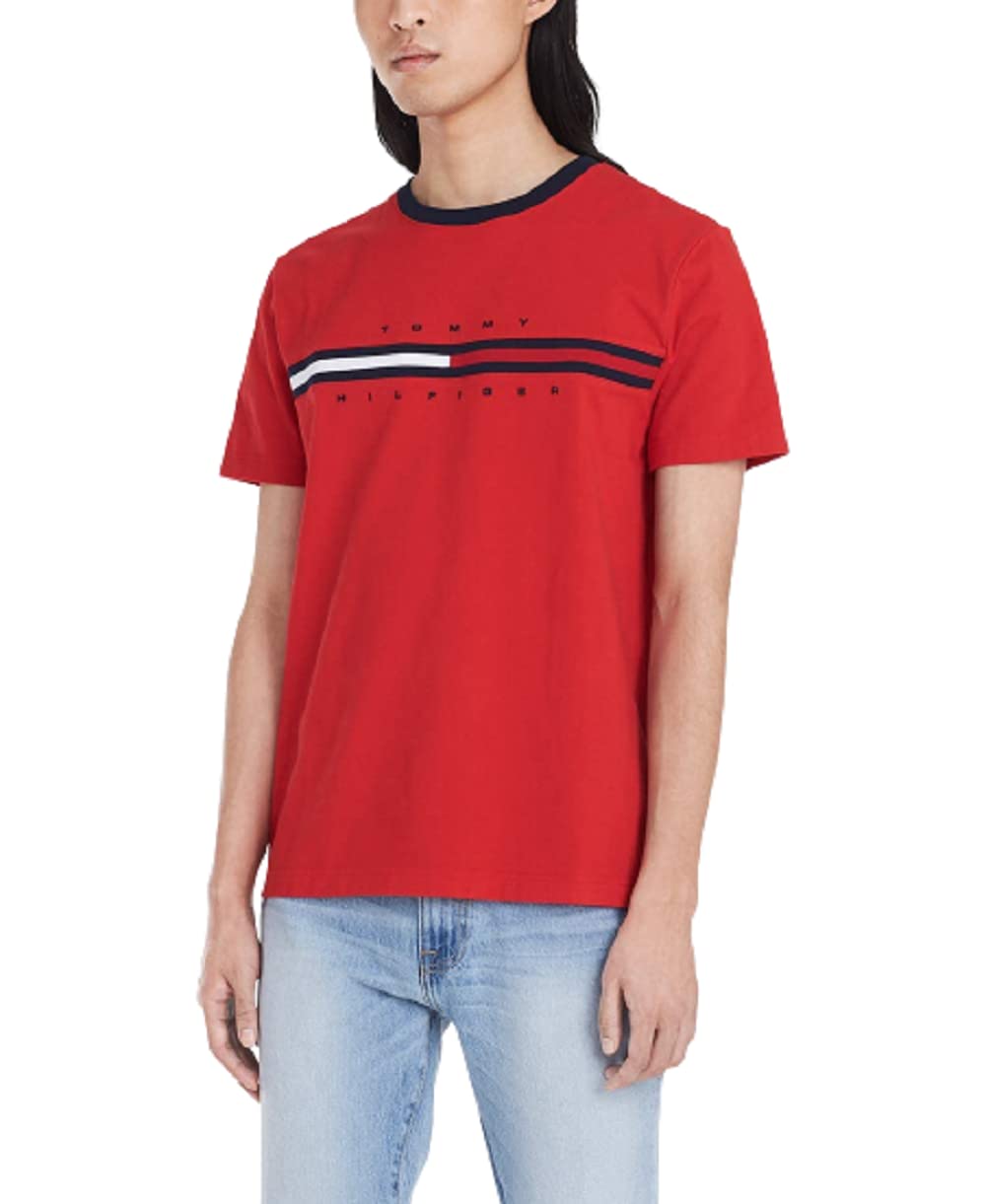 Camiseta Tommy Hilfiger De Manga Corta Con Estampado De Rayas Exclusivas Para Hombre
