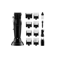 Afeitadora Inalámbrica Kemei 2296 Negra Con 8 Peines Y Carga Rápida