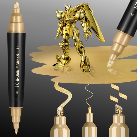 Marcador de pintura COORIART de doble punta líquido oro cromo