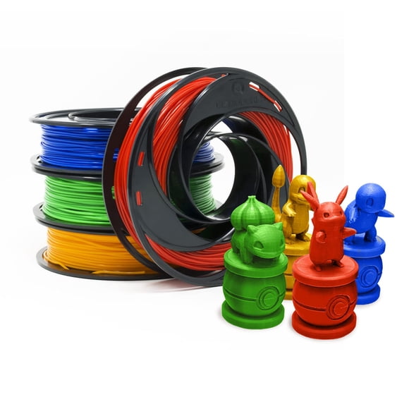 Filamento para impresora 3D Gizmo Dorks PLA de 1,75 mm, 200 g, paquete de 4 colores