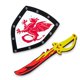 thumbnail image 2 of Set de espada y escudo de doble dragón de Foam Toy Medieval Joust para niños, 2 of 6
