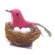 thumbnail image 5 of Nido de pájaro en miniatura 1/12 Decoración de la casa del pájaro para el jardín de hadas rosa rojo, 5 of 5