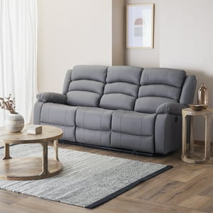 Daniels - Sofá 3 Cuerpos Reclinable Eléctrico Moderno Gris New Praga 8041Sffgrpw