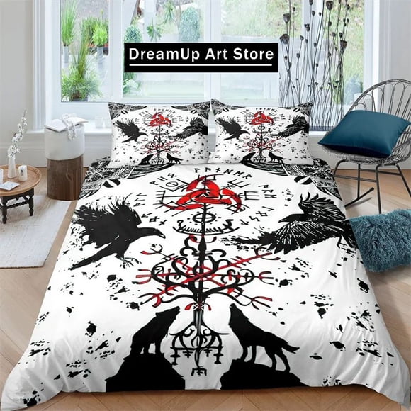 Fashion V-Viking Bedding Set Boys Girls Duvet Cover Pillowcase Bed Adult Bedroom