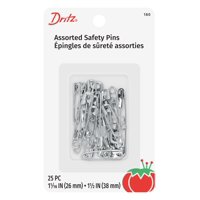 Alfileres De Seguridad Dritz 180 Tamaños 1 Y 2 (25 Unidades) Con Acabado Niquelado