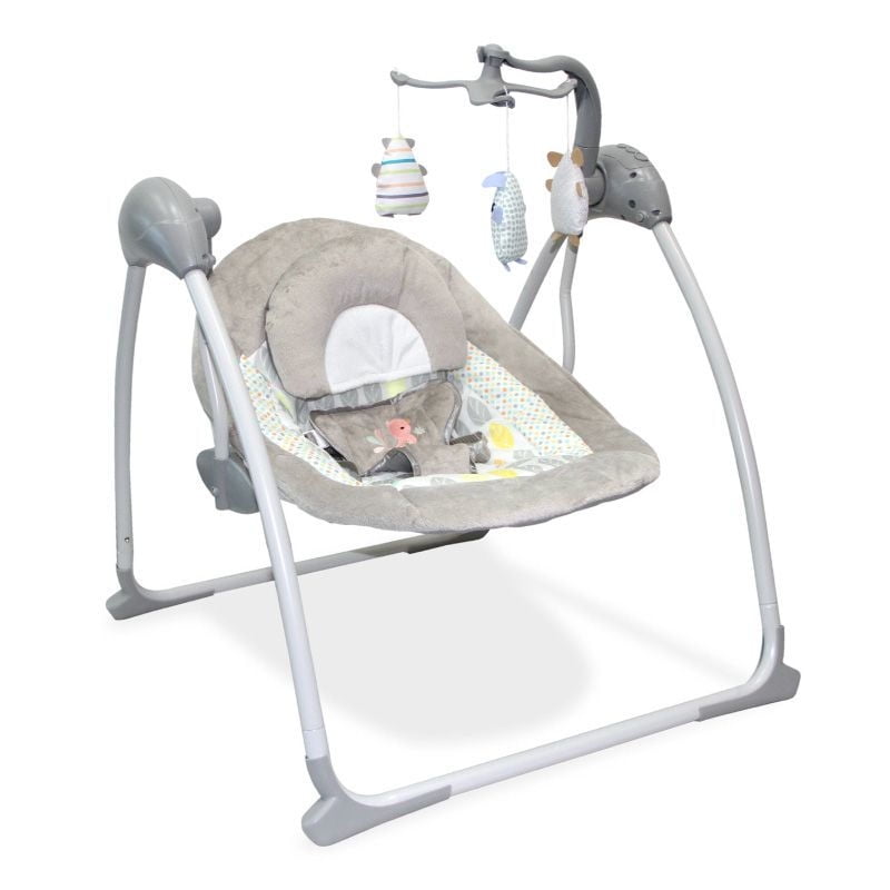 Bebeglo - Silla Mecedora Electrónica Con Móvil Gris Oscuro