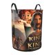 thumbnail image 2 of El Rey de Reyes Cesta de lavandería de gran capacidad redonda con asa, bolsa para ropa sucia plegable, almacenamiento para dormitorio, baño y lavadero 44x35 cm, 2 of 6