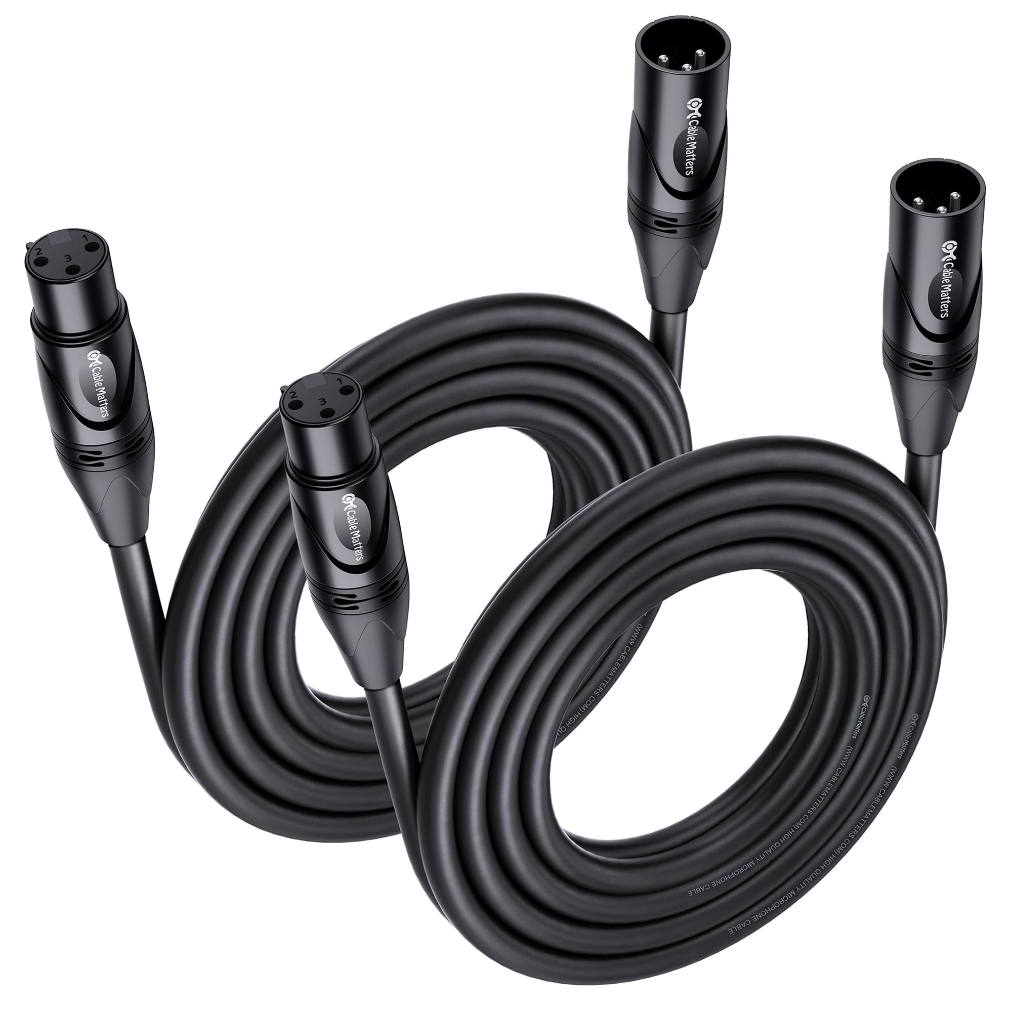 Cable Matters - Cable De Micrófono Matters Xlr A Xlr De 15 Pies Paquete De 2