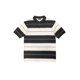 thumbnail image 1 of Saronite Camiseta de Manga Corta de Algodón Estilo Polo Piqué de la Vieja Escuela, con Tres Botones Delanteros, en Blanco y Negro (para Mujer), 1 of 2