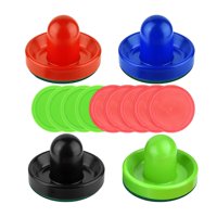 Ioensy - Empujadores De Hockey De Aire De 4 Colores Y 8 Discos De Hockey De Aire De 2,5 Pulgadas Para La Familia