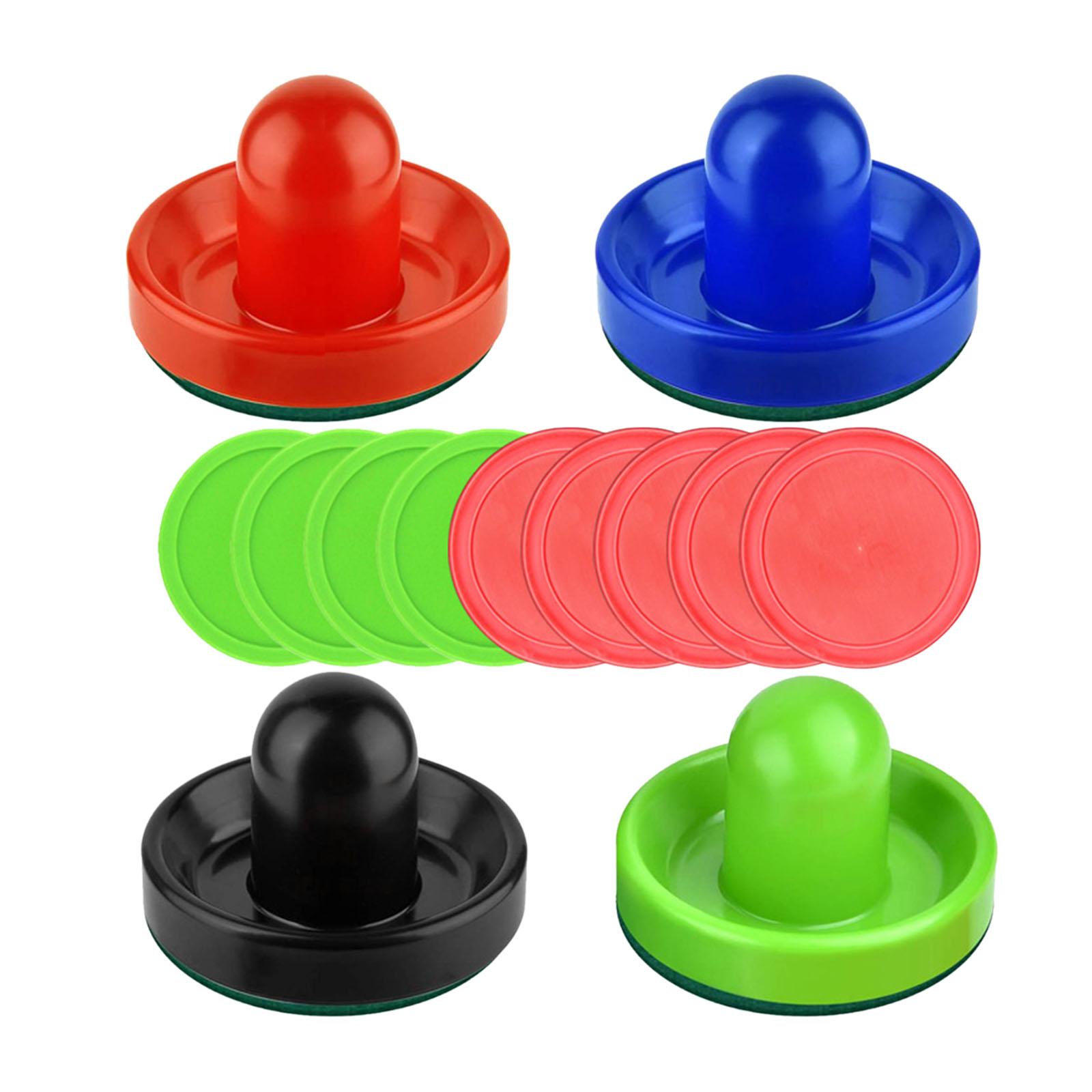 Ioensy - Empujadores De Hockey De Aire De 4 Colores Y 8 Discos De Hockey De Aire De 2,5 Pulgadas Para La Familia