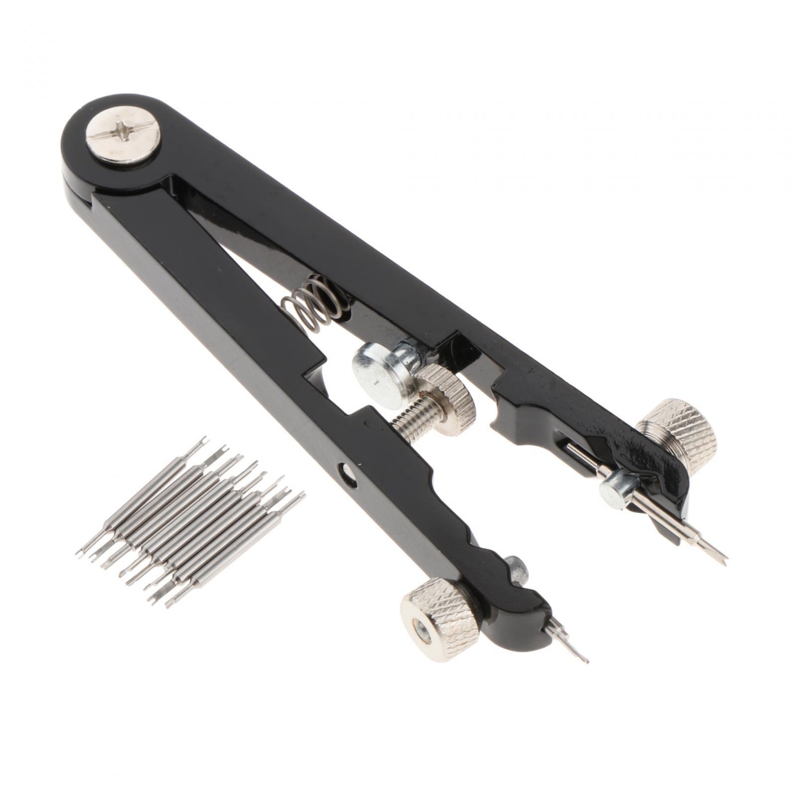 Ioensy - Juego De Herramientas Para Alicates De Barra De Resorte De Reloj, Correas De Reloj Para El Hogar, Resistentes Con Puntas De Pasadores Negras