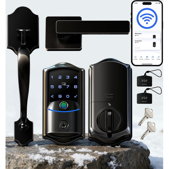 Cerradura inteligente de pestillo Veise VE027-H con Wi‑Fi, huella digital y acceso sin llave