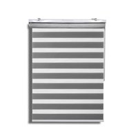 Cortina Roller Duo Zebra Día Y Noche Gris 90 X 250 Cm Sin Cenefa Sunfree